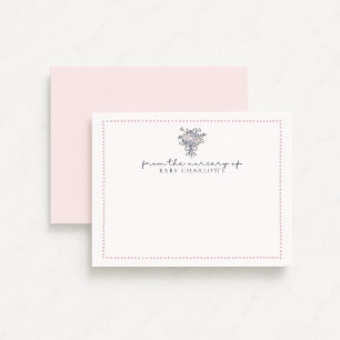 Hand drawn flowers, dotted frame from the nursery invitation