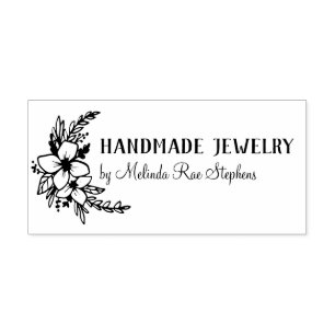 Hand Drawn Flowers & Greenery Handmade Rubber Stam Stamp