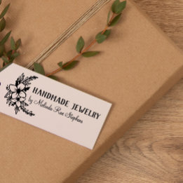 Hand Drawn Flowers & Greenery Handmade Rubber Stamp