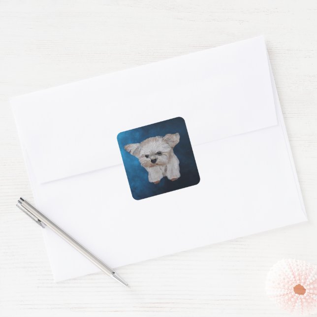 Hand-Drawn Fluffy Angry Puppy Sticker (Envelope)