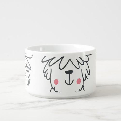Hand_drawn fluffy dogs vintage pattern bowl