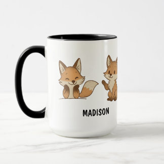 Hand Drawn Fox Custom Cute Mug