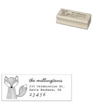 Fox and Fir Tree Rubber Stamps, Fox Stamp, Tree Stamp, Christmas
