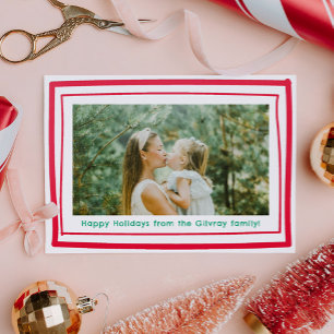 Hand-Drawn Frame Holiday Letterpress Photo Cards