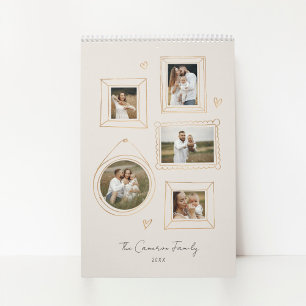 Hand Drawn Frames Photo Collage Calendar