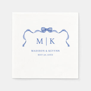 Hand Drawn French Blue Wedding Napkins