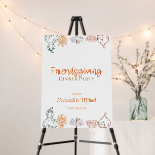 Hand drawn Friendsgiving Dinner Party Foam Board