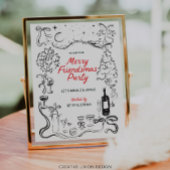 Hand Drawn Friendsmas Christmas Party Welcome