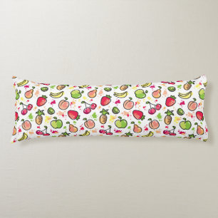 hand drawn fruits pattern body pillow