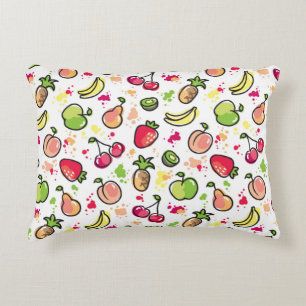 hand drawn fruits pattern decorative pillow