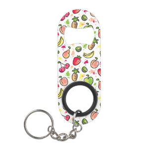 hand drawn fruits pattern keychain bottle opener