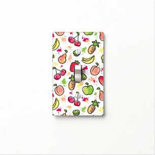 hand drawn fruits pattern light switch cover