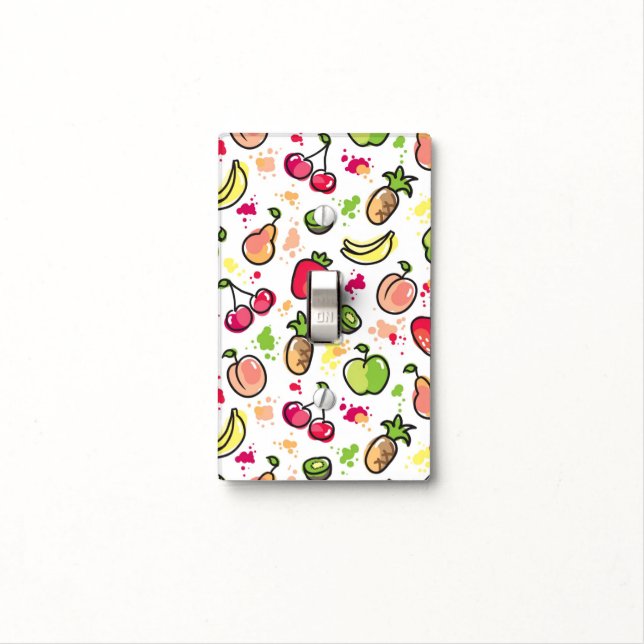hand drawn fruits pattern light switch cover (In Situ)
