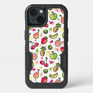 hand drawn fruits pattern iPhone 13 case