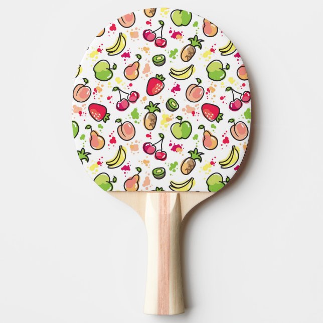 hand drawn fruits pattern Ping-Pong paddle (Front)