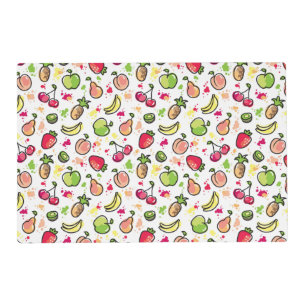 hand drawn fruits pattern placemat