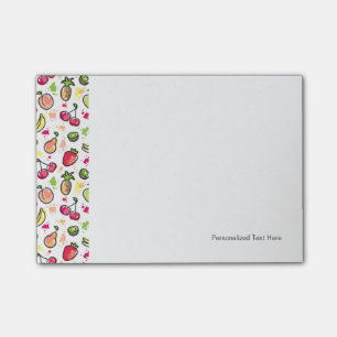 hand drawn fruits pattern post-it notes