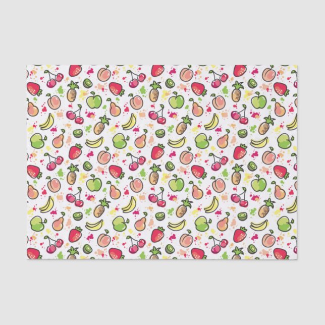 hand drawn fruits pattern tissue paper (Front)