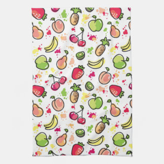 hand drawn fruits pattern towel