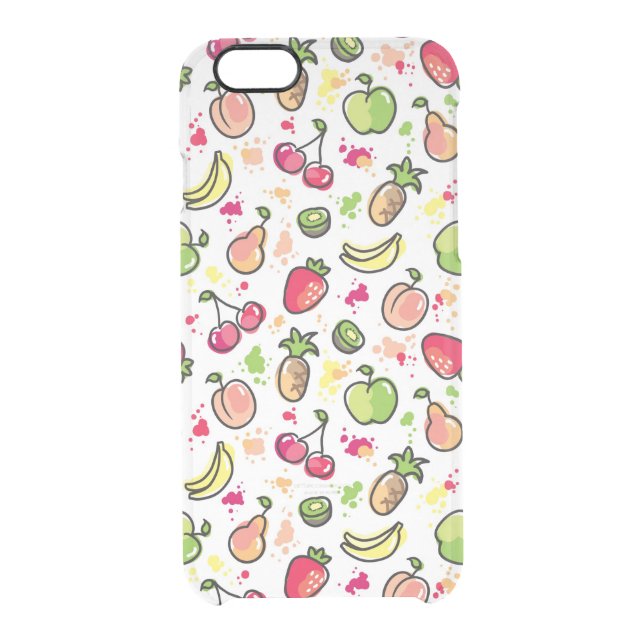hand drawn fruits pattern uncommon iPhone case (Back)