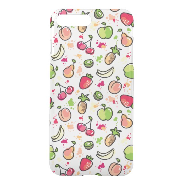 hand drawn fruits pattern uncommon iPhone case (Back)