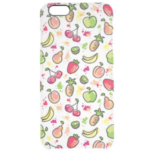 hand drawn fruits pattern clear iPhone 6 plus case