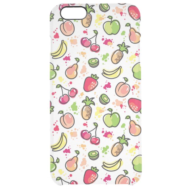 hand drawn fruits pattern uncommon iPhone case (Back)