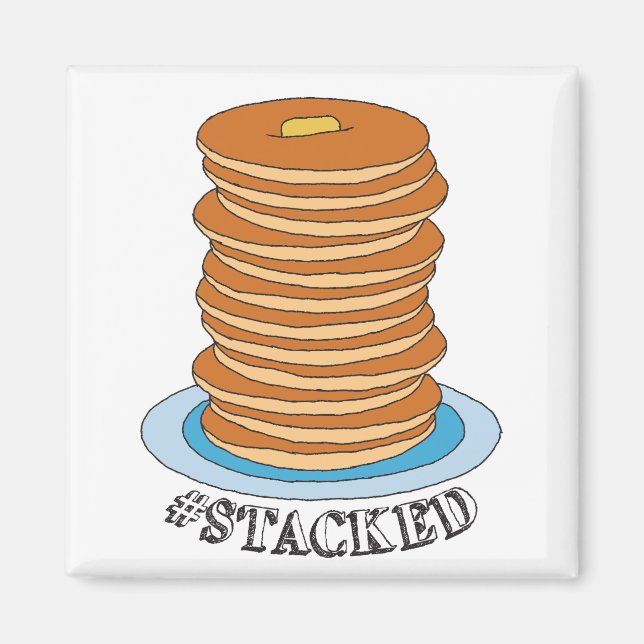 Hand-drawn Full Stack Pancakes Clipart Pancake Magnet (Front)