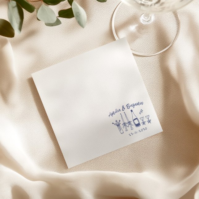 Hand drawn funky Custom Wedding Reception Napkins (Creator Uploaded)