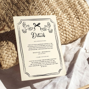 Hand drawn Funky Doodle Wedding Details Enclosure Card