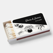 Hand Drawn Funky Handwritten Wedding Matchboxes
