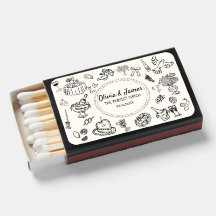 Hand Drawn Funky Handwritten Wedding Matchboxes