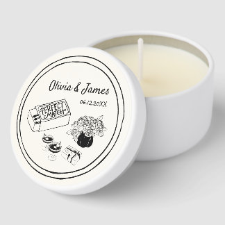 Hand Drawn Funky Handwritten Wedding Mini Candle Favors