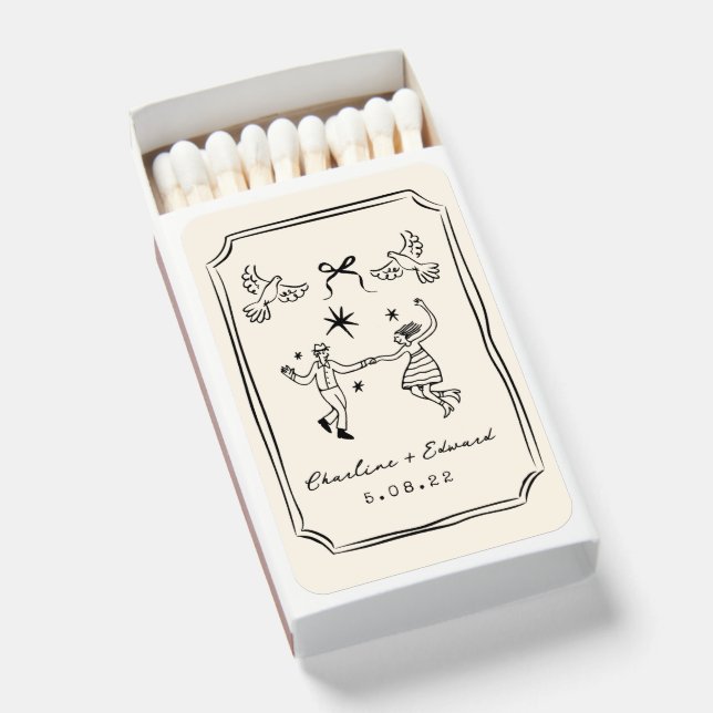 Hand Drawn Funky Handwritting Matchboxes (Front Open)