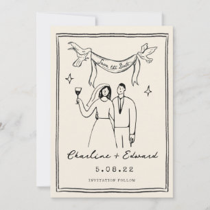 Hand Drawn Funky Handwritting Save the date