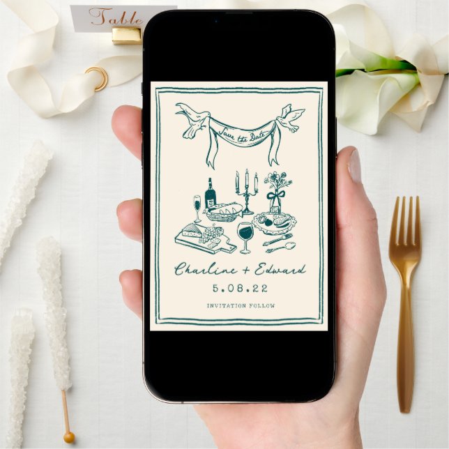 Hand Drawn Funky Handwritting Save the date (Front Digital)