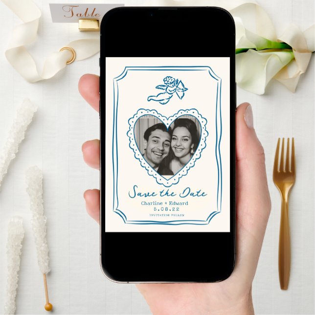 Hand Drawn Funky Handwritting Save the date (Front Digital)