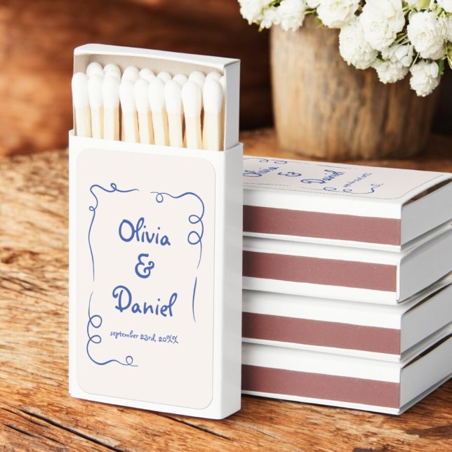 Hand Drawn Funky Whimsical Details Wedding Matchboxes (Creator Uploaded)