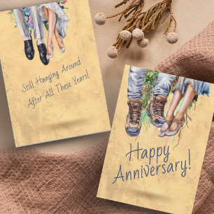 Hand Drawn Funny Chic Anniversary  Holiday Card