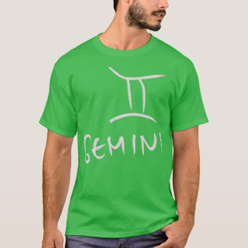 Hand Drawn Gemini Zodiac Signs T_Shirt