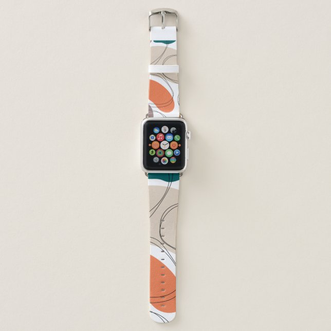 Hand drawn geometric seamless modern abstract mult apple watch band (Front)
