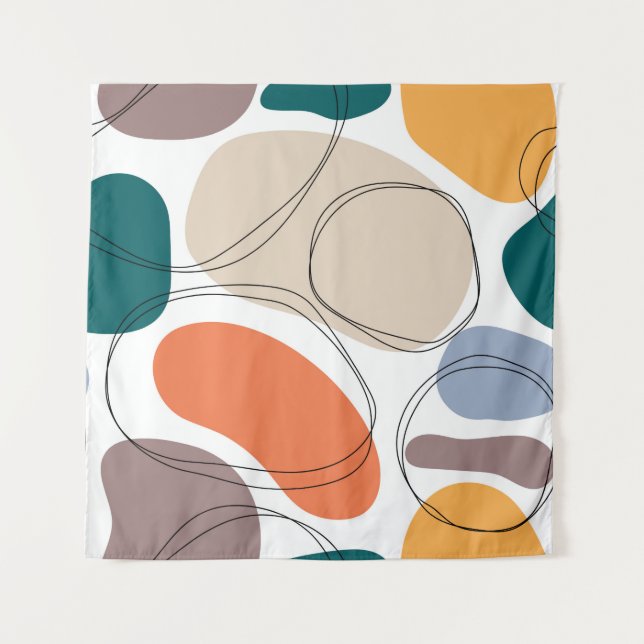 Hand drawn geometric seamless modern abstract mult tapestry (Front)
