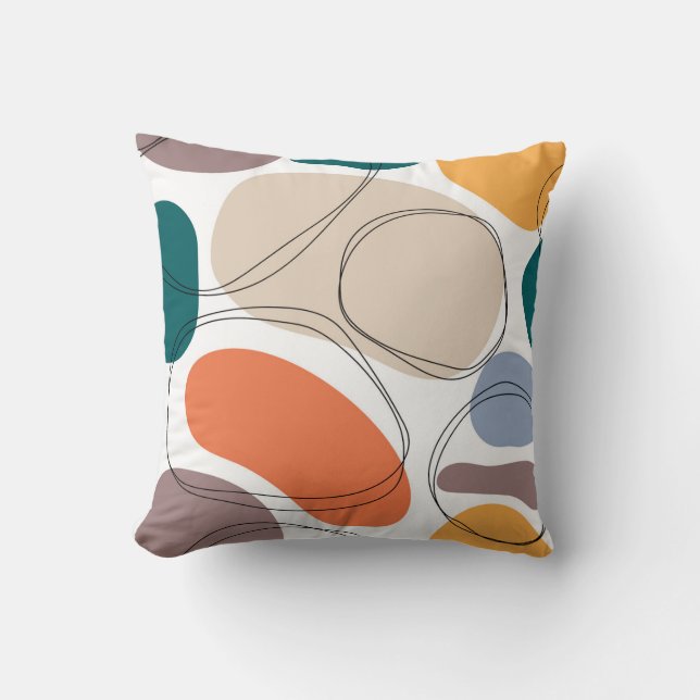 Hand drawn geometric seamless modern abstract mult throw pillow (Front)