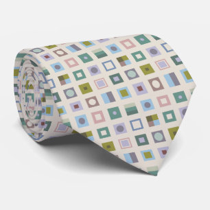 Hand Drawn Geometric Squares Necktie