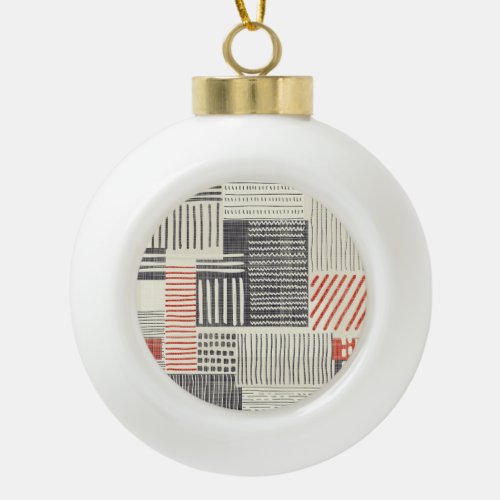 Hand_drawn geometric stripes seamless pattern ceramic ball christmas ornament