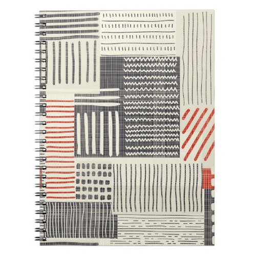Hand_drawn geometric stripes seamless pattern notebook