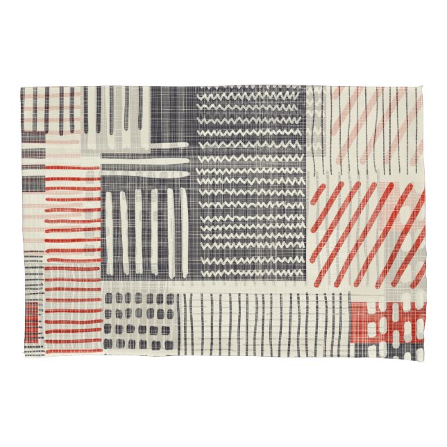 Hand-drawn geometric stripes, seamless pattern. pillow case (Front)