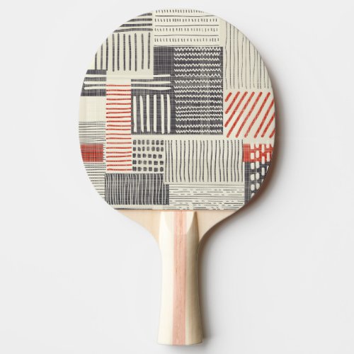 Hand_drawn geometric stripes seamless pattern ping pong paddle