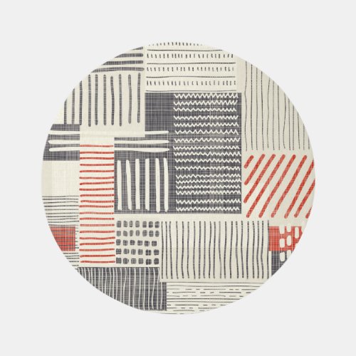 Hand_drawn geometric stripes seamless pattern rug