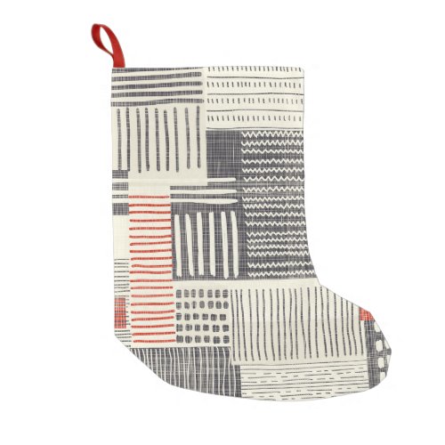 Hand_drawn geometric stripes seamless pattern small christmas stocking